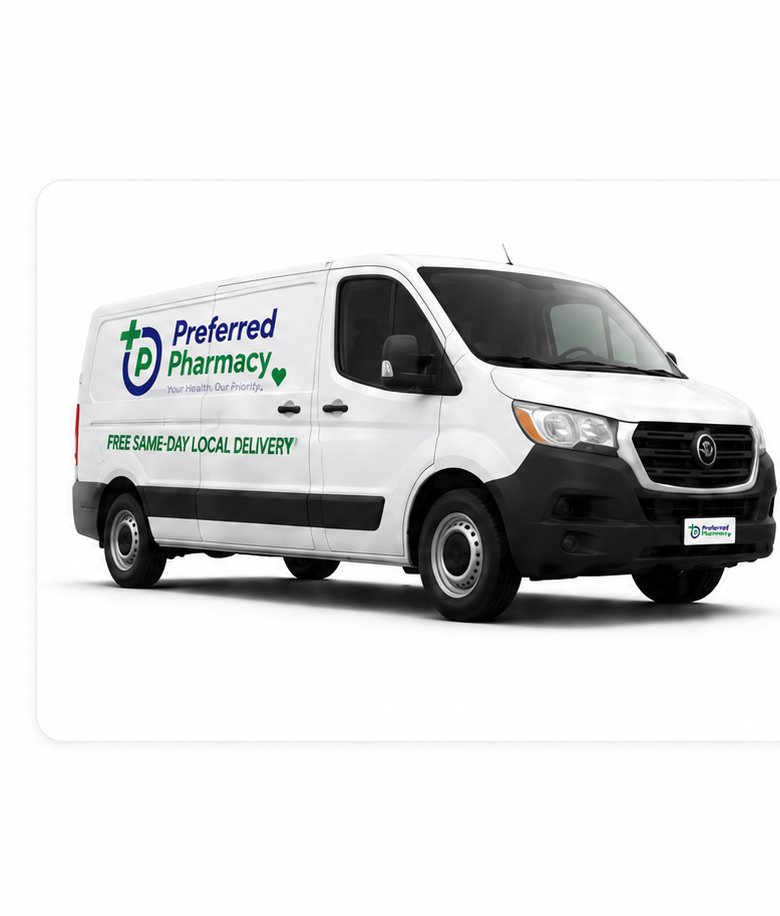 Preferred Pharmacy free same-day local delivery van
